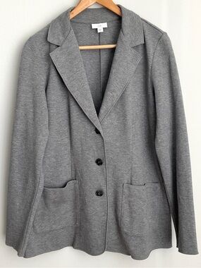 J. Jill Small Gray Knit Blazer Jacket
